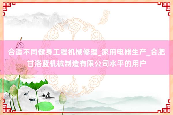 合适不同健身工程机械修理_家用电器生产_合肥甘洛蓝机械制造有限公司水平的用户